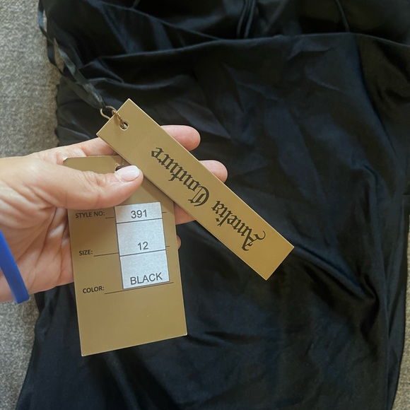 Beautiful brand new :never used black Amelia Couture long gown/ dress - Picture 3 of 5